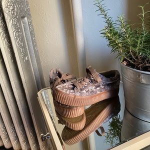 Velvet Platform Sneakers